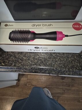 Bglam Black and Pink Dryer Brush Styler